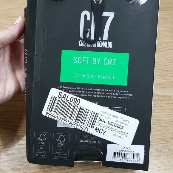 CRISTIANO RONALDO CR7 Boxer Briefs Mens XXL Blue 3-Pack Soft Bamboo Luxury Logo - Picture 4 of 5